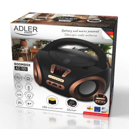 Radioodtwarzacz CD-MP3 z USB i FM - Adler 1181