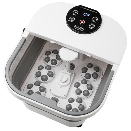 Składany hydromasażer do stóp z masażem 6 rolek, podgrzewaniem i timerem Adler 2182