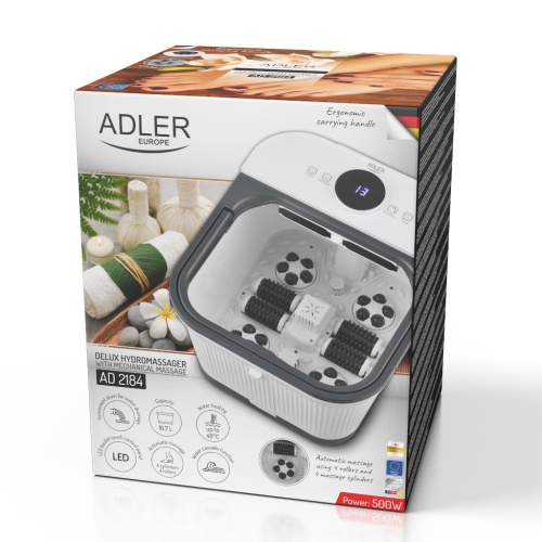 Hydromasażer do stóp z masażem mechanicznym i podgrzewaniem Adler2184