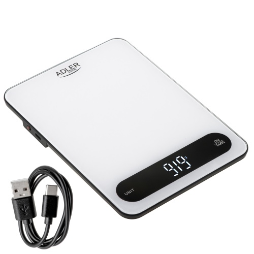 Waga kuchenna 10 kg z USB-C i szklaną platformą AD 3177