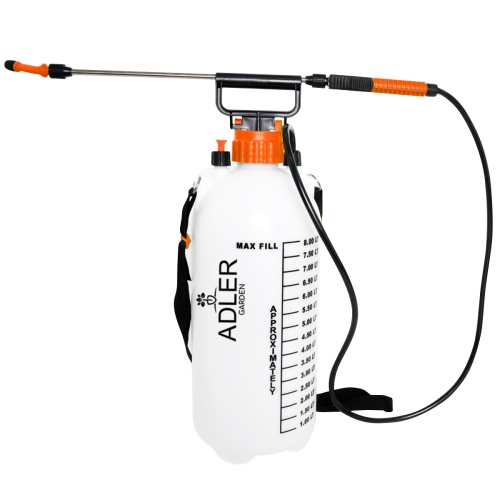 Opryskiwacz ciśnieniowy 8L z lancą i wężem Adler 6809