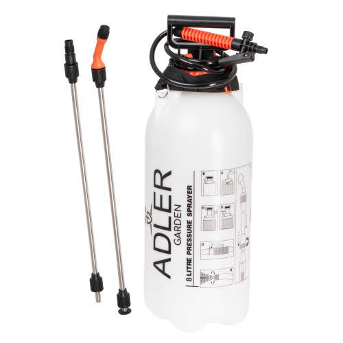 Opryskiwacz ciśnieniowy 8L z lancą i wężem Adler 6809