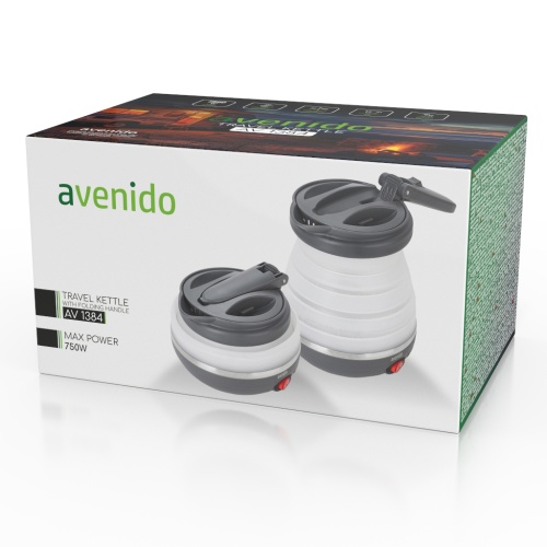 Składany czajnik turystyczny 0,6L silikonowy z automatycznym wyłączaniem AV 1384
