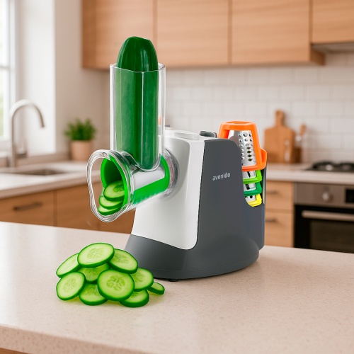 Szatkownica elektryczna z 5 nasadkami - tarka i krajarka do warzyw AV 4817