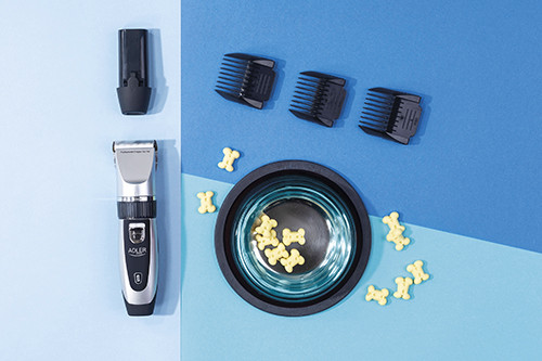 Strzyżarka dla zwierząt z tytanową głowicą i 2 bateriami Adler 2823