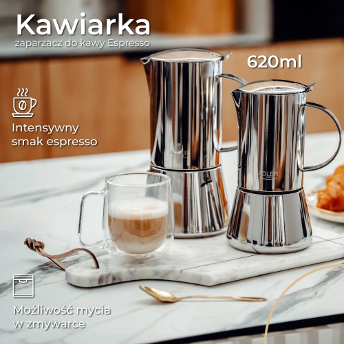 Kawiarka do espresso 620ml na wszystkie kuchenki Adler 4417