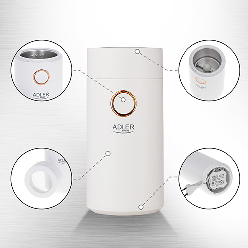 Młynek do kawy elektryczny 150W z pojemnikiem 75g - Adler 4446