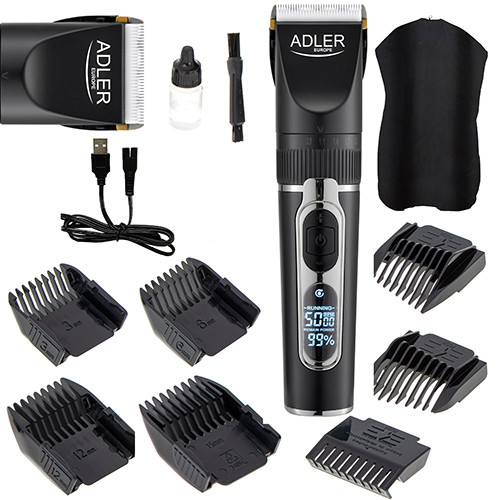 Strzyżarka do włosów z LCD i 8 nasadkami Adler 2837