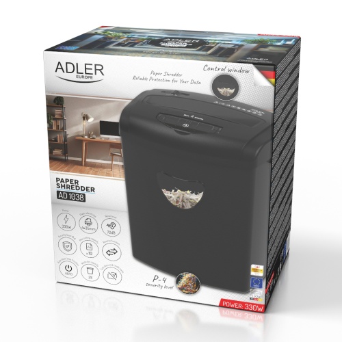 Niszczarka do dokumentów 10 kartek P-4 na ścinki 4mm Adler 1038