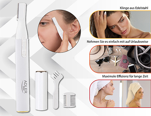 Trymer do brwi z regulacją długości i skuwką Adler 2934