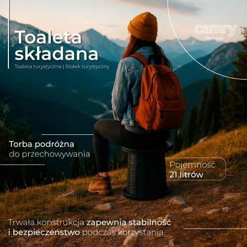 Składana toaleta turystyczna 3w1 - stołek i kubeł Camry 1041