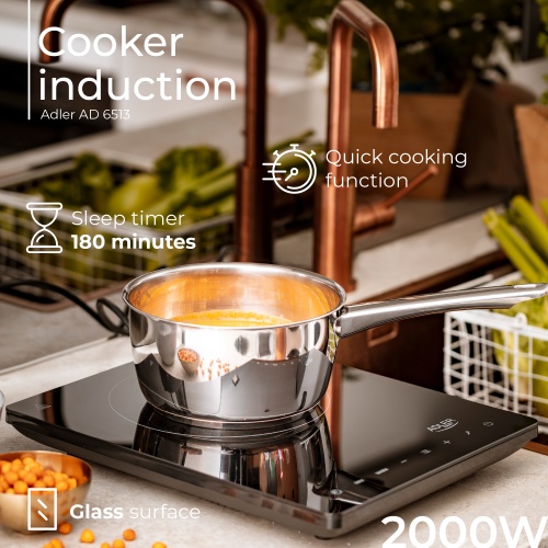 Kuchenka indukcyjna jednopalnikowa 2000W z LCD - Adler 6513
