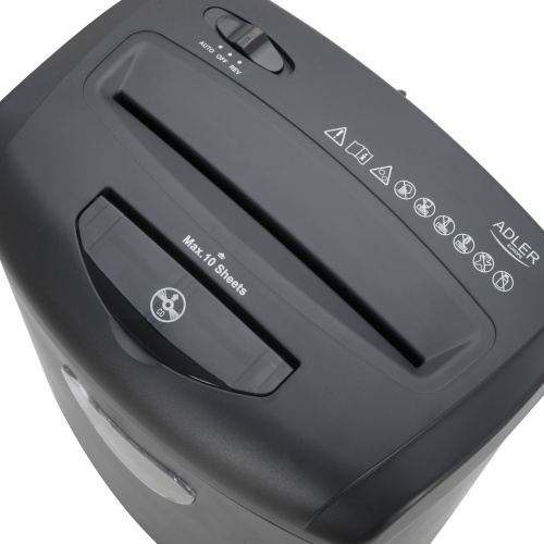 Niszczarka biurowa 10 kartek P-4 na ścinki 4mm Adler 1038