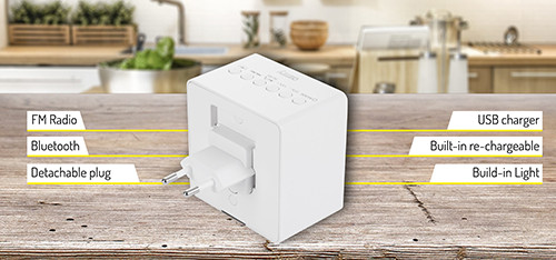 Radio FM Bluetooth z ładowarką USB i oświetleniem Camry 1165