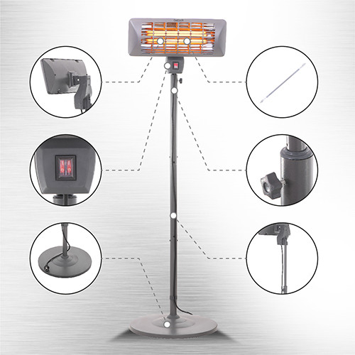Ogrzewacz patio stojący z regulacją wysokości 2000W Camry 7737