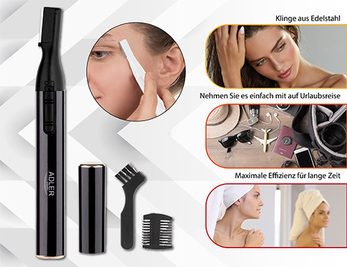 Trymer do brwi z regulacją długości i skuwką Adler 2934