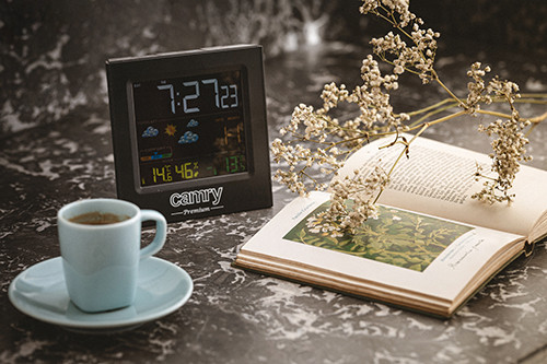 Stacja pogodowa z czujnikiem wilgotności i prognozą zachmurzenia Camry 1166