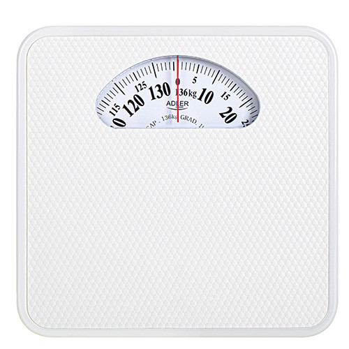 Mechaniczna waga łazienkowa biała - antypoślizgowa do 136kg Adler 8179