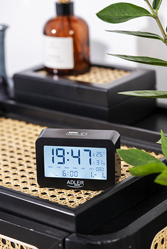 Budzik z czujnikiem temperatury i wilgotności Adler 1196