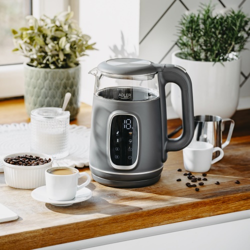 Czajnik elektryczny szklany z regulacją temperatury 1,7L LED Adler 1305
