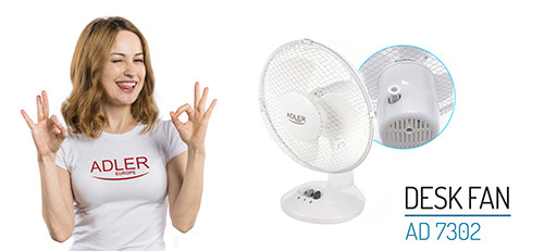 Wentylator stojący 45W z oscylacją - 2 prędkości Adler 7302