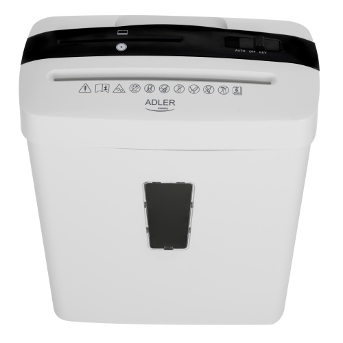 Niszczarka do dokumentów P-4 na 6 kartek z podajnikiem na CD Adler 1037