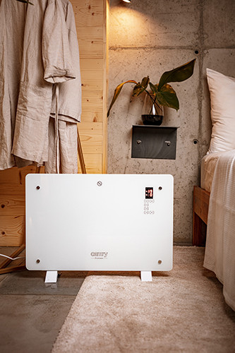 Grzejnik konwektorowy szklany LCD z pilotem i timerem Camry 7721