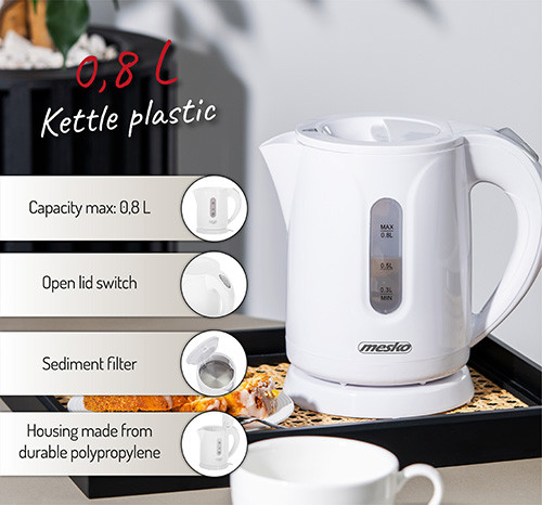 Czajnik elektryczny 0,8L z filtrem i automatycznym wyłączaniem Mesko 1376
